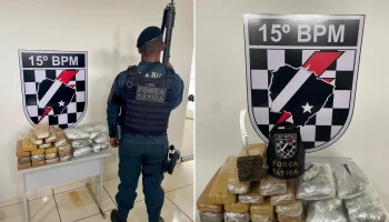 Foto: Droga foi apreendida pela Força Tática durante abordagem a ônibus no termi