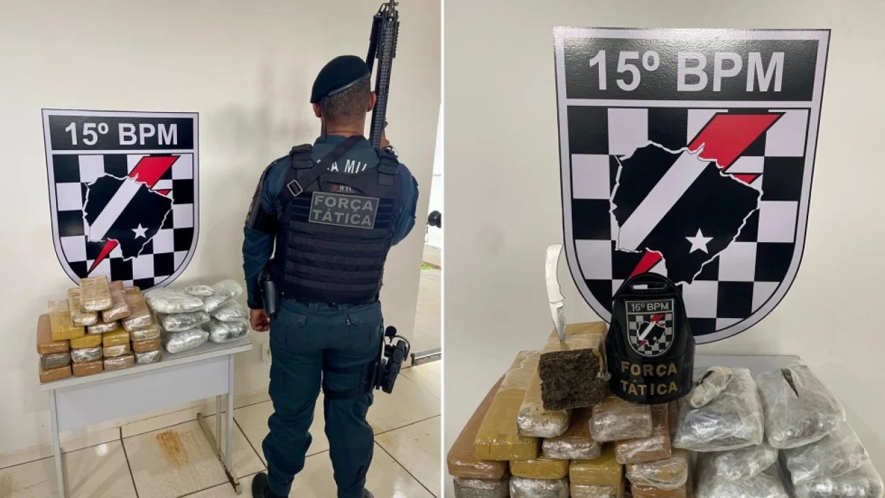 Foto: Droga foi apreendida pela Força Tática durante abordagem a ônibus no termi