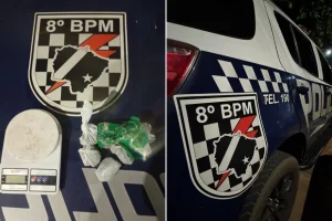 Foto: Força Tática apreendeu maconha fracionada e balança de precisão durante op