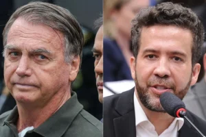 Foto: O ex-presidente Jair Bolsonaro (PL) e o deputado federal André Janones (Re