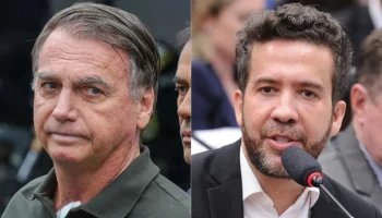 Foto: O ex-presidente Jair Bolsonaro (PL) e o deputado federal André Janones (Re