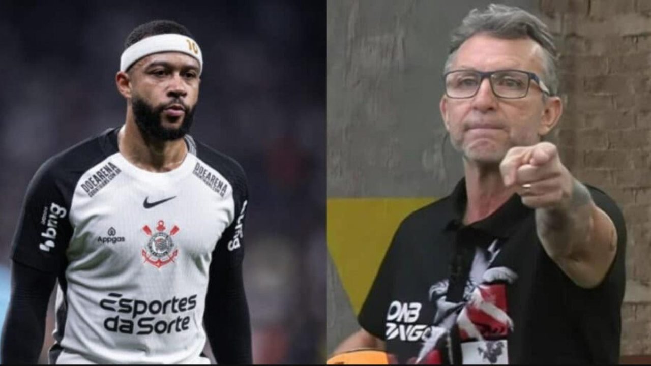 Craque Neto comemora gol de Memphis de forma inusitada