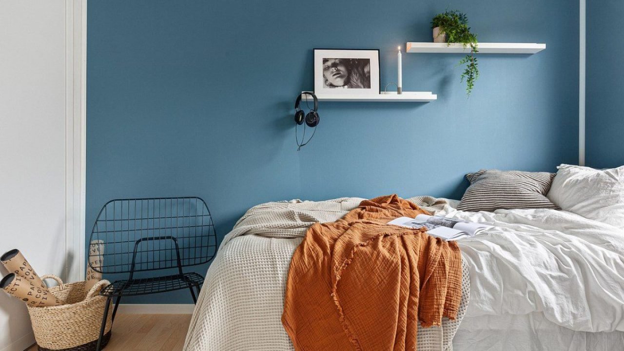 Quarto com parede azul — Foto: Quarto com parede azul Pixabay