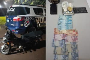 Força Tática do 8º BPM apreendeu crack, cocaína, dinheiro e balança de precisão