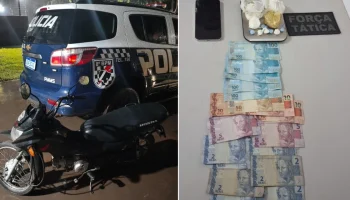 Força Tática do 8º BPM apreendeu crack, cocaína, dinheiro e balança de precisão