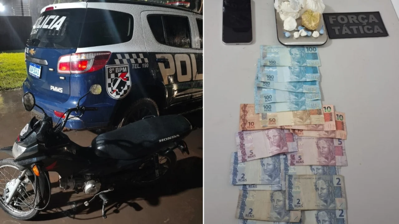 Força Tática do 8º BPM apreendeu crack, cocaína, dinheiro e balança de precisão