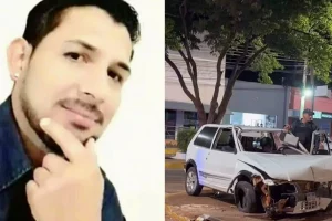 Local do acidente na Avenida Brasil, em Batayporã, onde ciclista morreu após ser