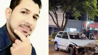 Local do acidente na Avenida Brasil, em Batayporã, onde ciclista morreu após ser