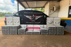 Foto: Fiscalização do TOR na MS-379 resultou na apreensão de mercadorias ilegais