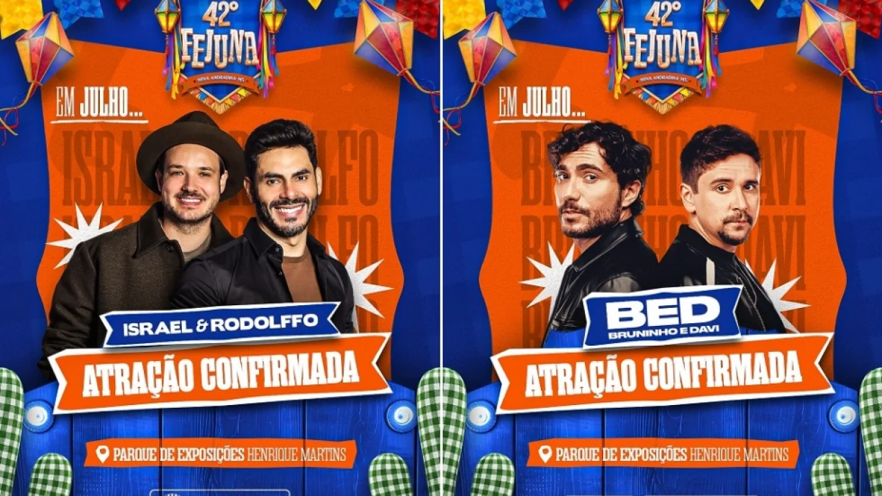 Foto: Israel & Rodolffo e Bruninho & Davi estão entre as atrações já confirmadas