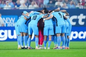 Seleção do Uruguai em amistoso contra os Estados Unidos — Foto: Seleção do Urugu