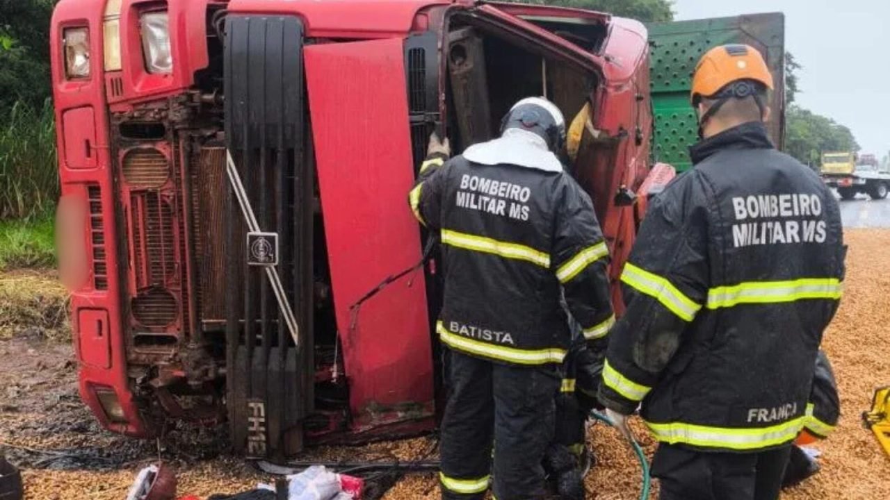 Foto: Acidente aconteceu na MS-395, entre os municípios de Bataguassu e Brasilân