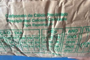 Carbonato de cálcio apreendido em fiscalização. — Foto: Carbonato de cálcio apre