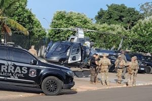 Foto: Operação do Garras contou com helicóptero. (Foto: Reprodução/Coxim Agora)