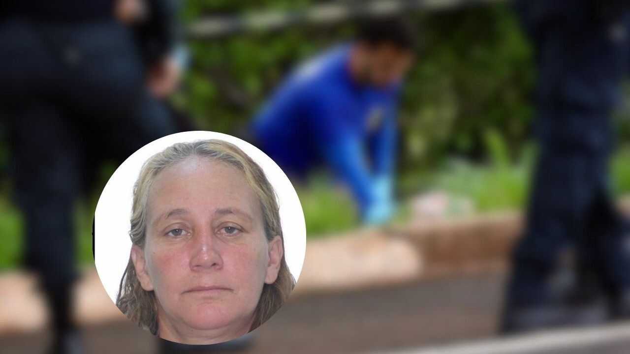 Peritos realizando os levantamentos no local onde Maria foi executada pela prima