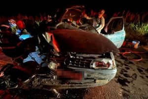 Acidente que deixou homem preso às ferragens na MS-276. — Foto: Acidente que dei