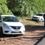 Carro que a mãe e a filha estavam. (Foto: Pietra Dorneles, Jornal Midiamax)