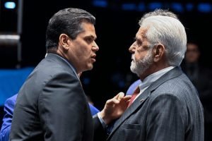 Foto: Presidente do Senado, Davi Alcolumbre (União-PA), e o senador Jaques Wagne