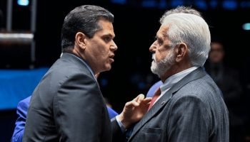 Foto: Presidente do Senado, Davi Alcolumbre (União-PA), e o senador Jaques Wagne