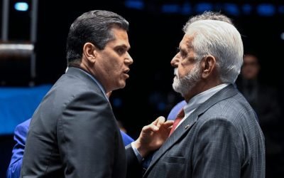 Foto: Presidente do Senado, Davi Alcolumbre (União-PA), e o senador Jaques Wagne