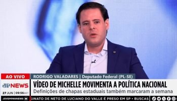 Deputado federal Rodrigo Valadares (PL-SE) durante entrevista ao Jornal da Manhã