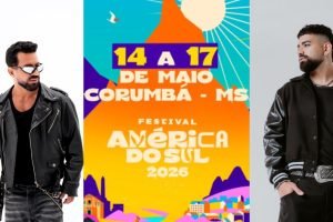 DJ Dennis e Dilsinho se apresentam no Festival América do Sul. — Foto: DJ Dennis