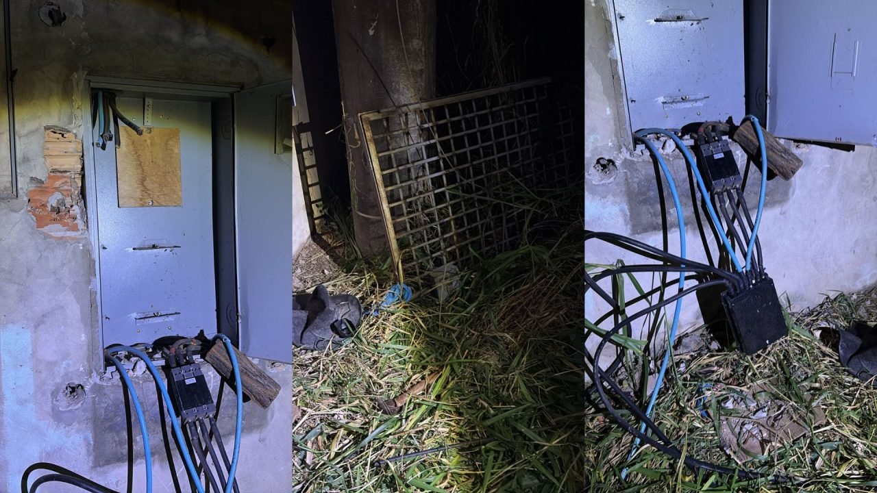 Padrão violado e fios cortados após furto em igreja — Foto: Padrão violado e fio