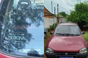 Carro foi furtado na região central de Campo Grande — Foto: Carro foi furtado na