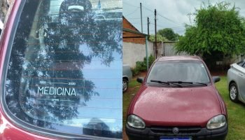 Carro foi furtado na região central de Campo Grande — Foto: Carro foi furtado na