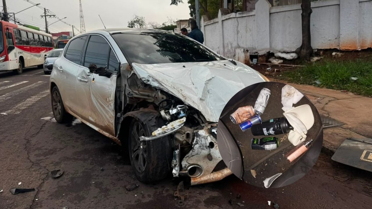 Carro que bateu contra carreta - Foto: Pietra Dorneles, Jornal Midiamax
