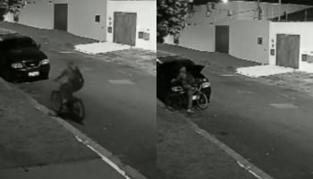 Homem furtou a bateria e segue sendo procurado pela polícia — Foto: Homem furtou