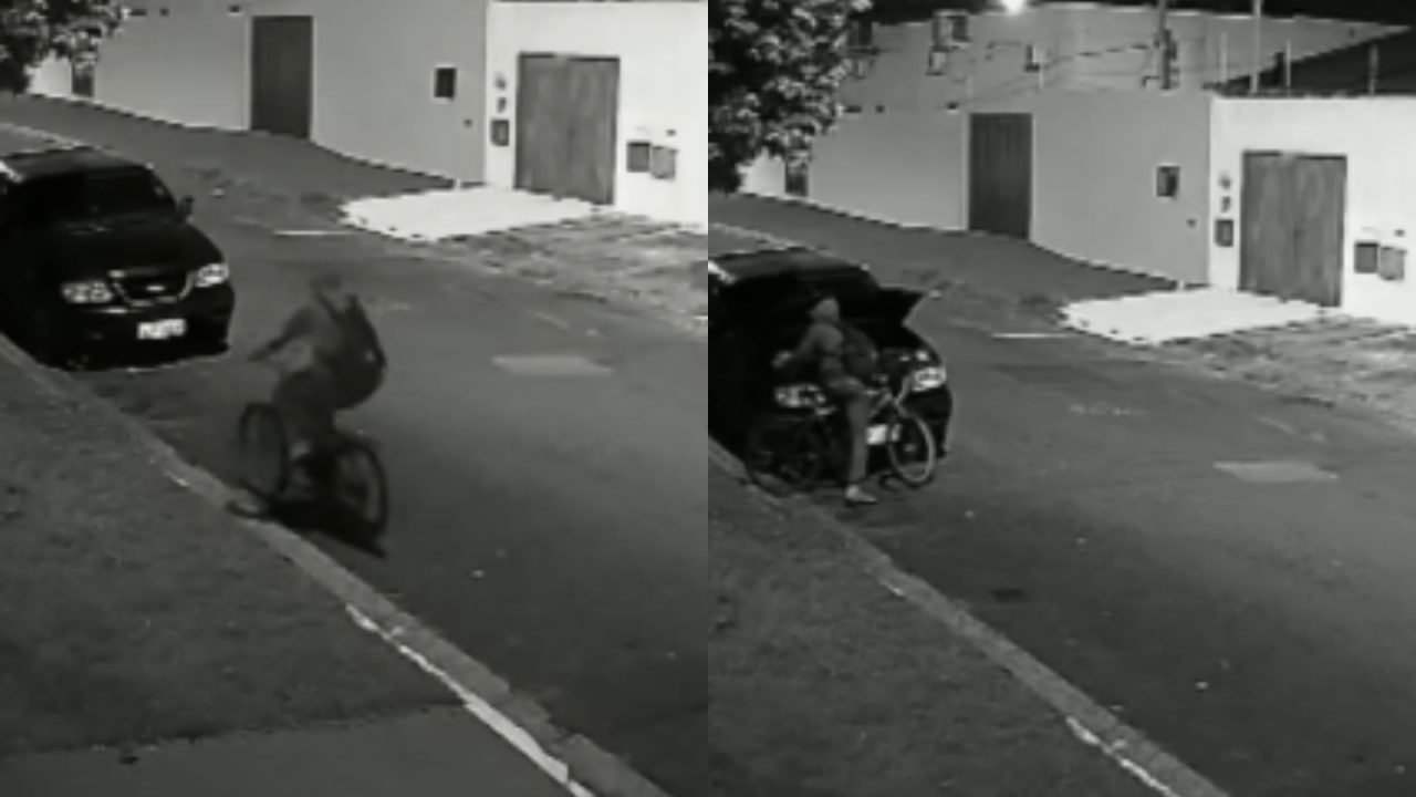 Homem furtou a bateria e segue sendo procurado pela polícia — Foto: Homem furtou