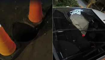 Foto: Queda no bueiro gerou o impacto (Foto: Fala Povo, Midiamax)