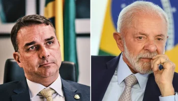 O senador Flávio Bolsonaro e o presidente Lula. — Foto: O senador Flávio Bolsona