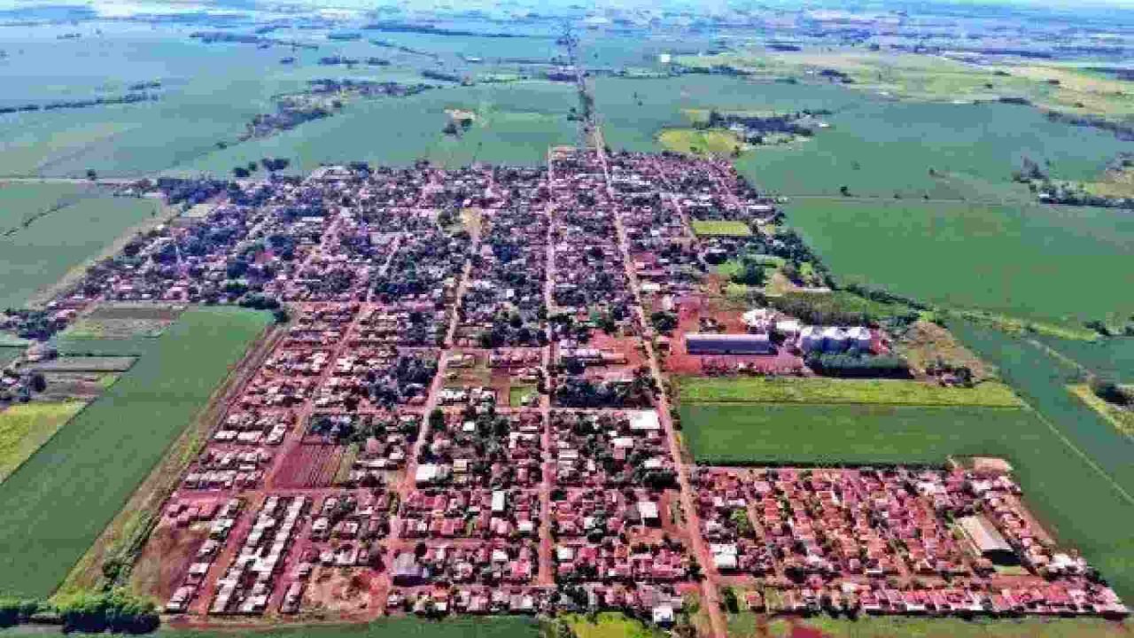 Vista aérea de Douradina. (Reprodução; Prefeitura de Douradina) — Foto: Vista aé