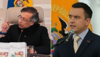 Presidentes Gustavo Petro (Colômbia) e Daniel Noboa (Equador). — Foto: President
