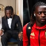 Montagem com imagens do jogador belga Jérémy Doku e de sua esposa Shireen. — Fot