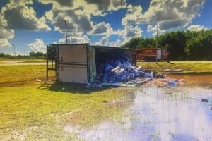 Foto: Caminhão baú carregado com peixes (Da hra Bataguassu)