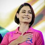 Michelle Bolsonaro disse que Flávio a humilhou em um telefonema. — Foto: Michell