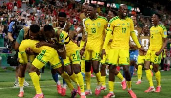 Os 'bafana-bafana' conquistaram a classificação pela primeira vez. — Foto: Os 'b