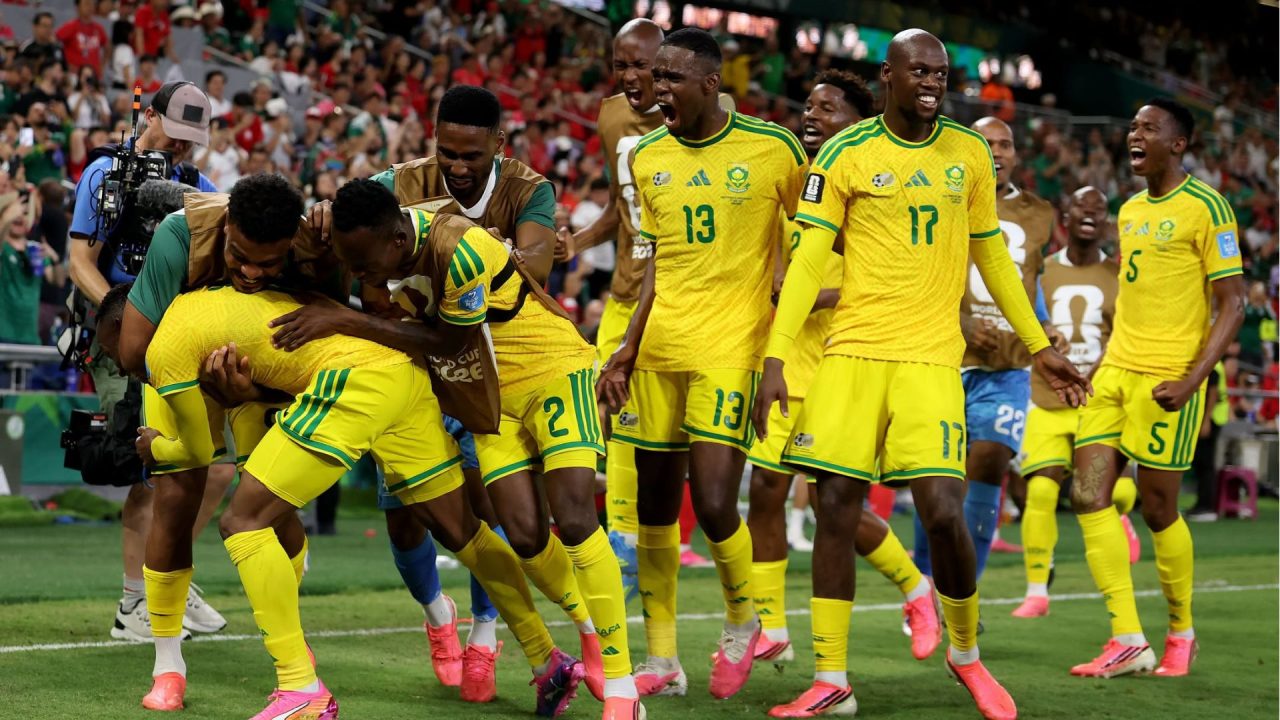 Os 'bafana-bafana' conquistaram a classificação pela primeira vez. — Foto: Os 'b