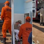 Homem foi socorrido pelo Corpo de Bombeiros. — Foto: Homem foi socorrido pelo Co