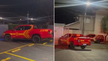 Equipes do Corpo de Bombeiros utilizam cão farejador e drone térmico nas buscas