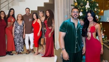 Belo visita Gracyanne e passa Natal com namorada