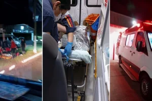 Foto: Jovem foi socorrido pelo SAMU 192 após queda de moto no Parque de Exposiçõ