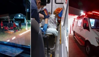 Foto: Jovem foi socorrido pelo SAMU 192 após queda de moto no Parque de Exposiçõ