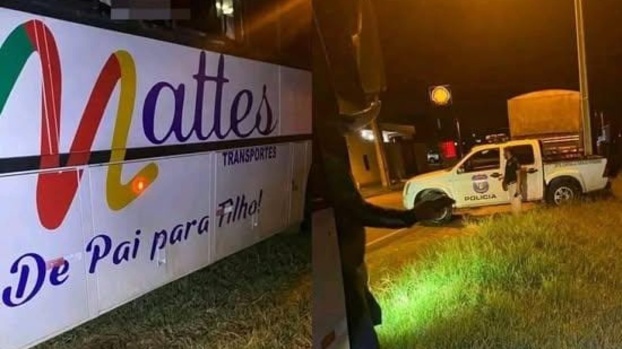 Foto: Ônibus onde os paraguaios foram encontrados. (Foto: Reprodução, Ponta Porã