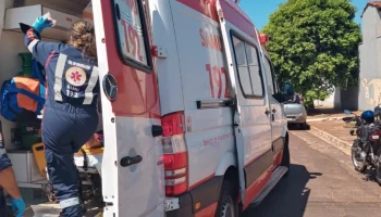 Foto: Idoso sofre queda de moto em Nova Andradina - Foto: SAMU/Divulgação