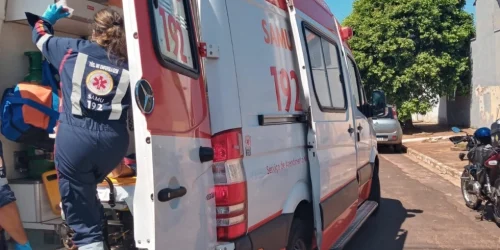 Foto: Idoso sofre queda de moto em Nova Andradina - Foto: SAMU/Divulgação