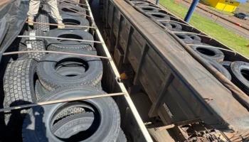 Carga de pneus apreendida — Foto: Carga de pneus apreendida - Foto: Divulgação